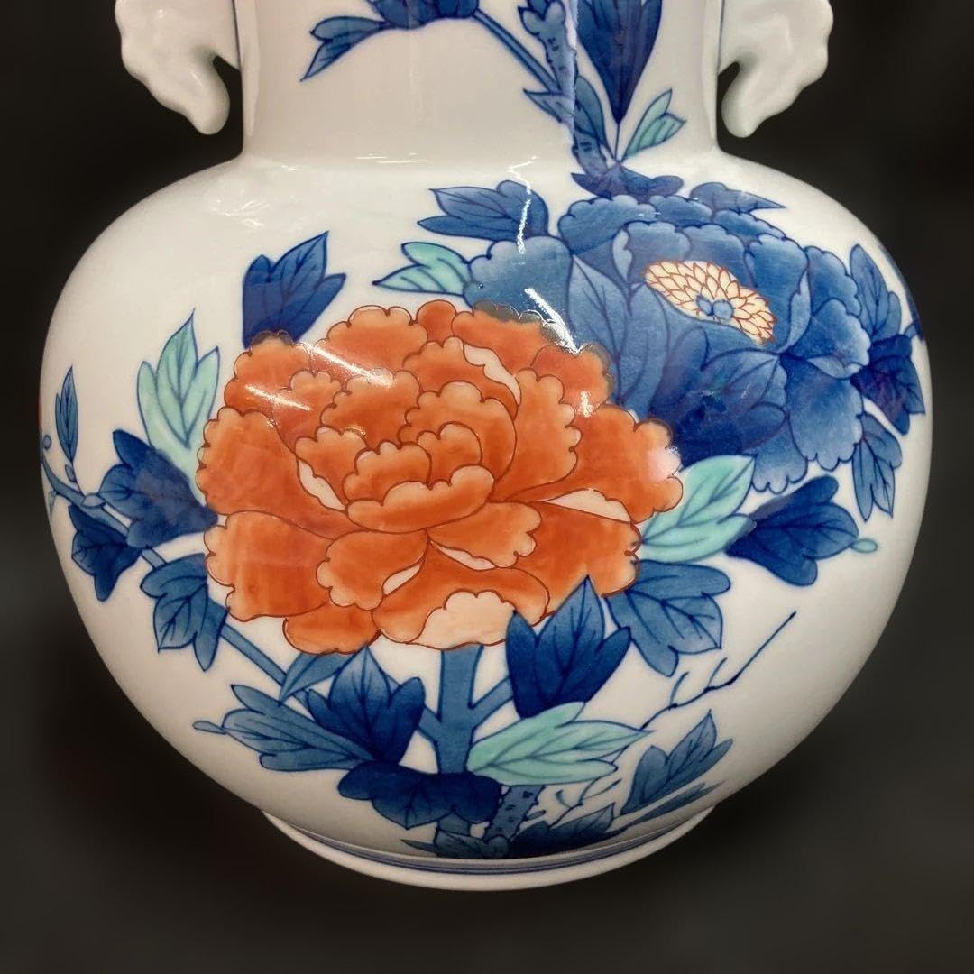 鍋島焼　花瓶 高さ：約28.5cm　直径：約14cm Amazon｜錦鍋島焼 魯山 花瓶 高さ約28cm｜花立・華瓶 オンライン通販